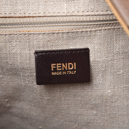 Fendi Pequin Cuoio Vegetale Large Hobo Tobacco Rosso Black 6 of 13