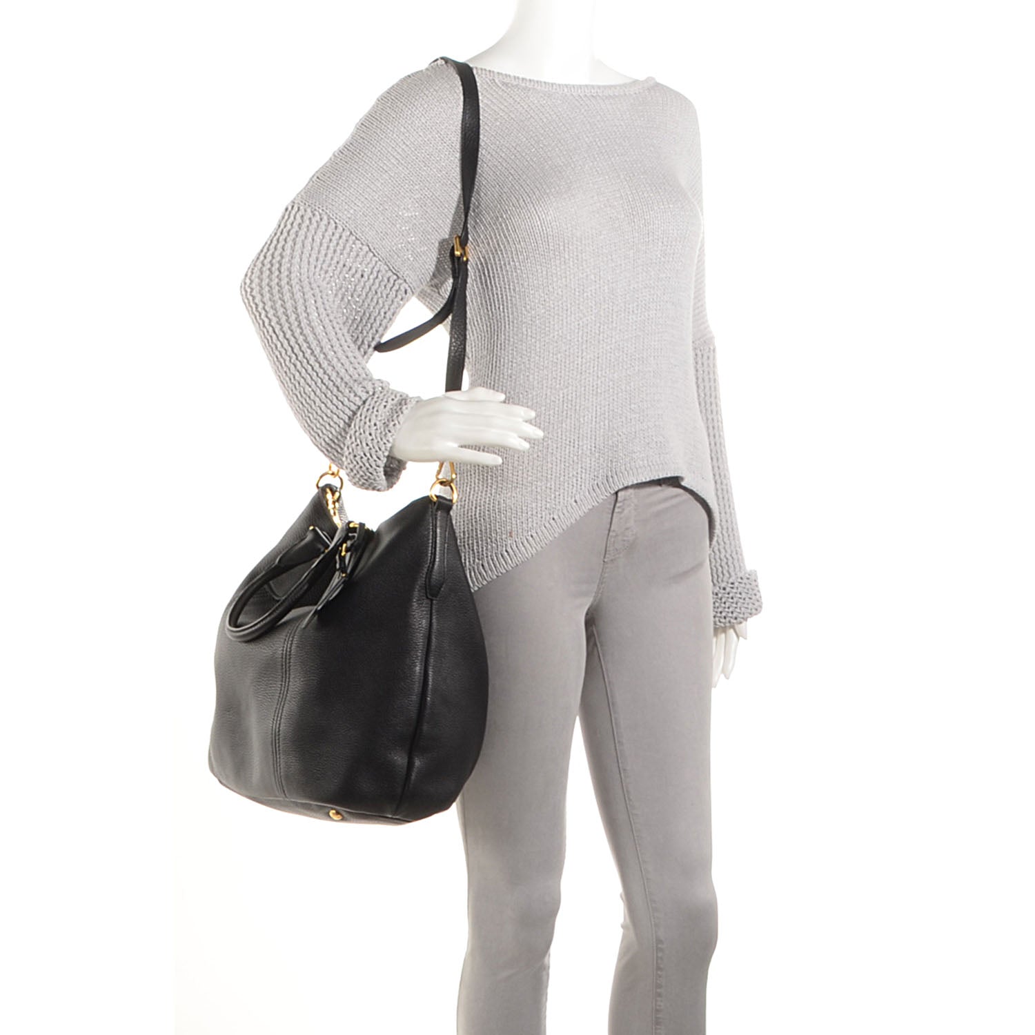 Prada Vitello Daino Shoulder Bag Nero Black 2 of 11