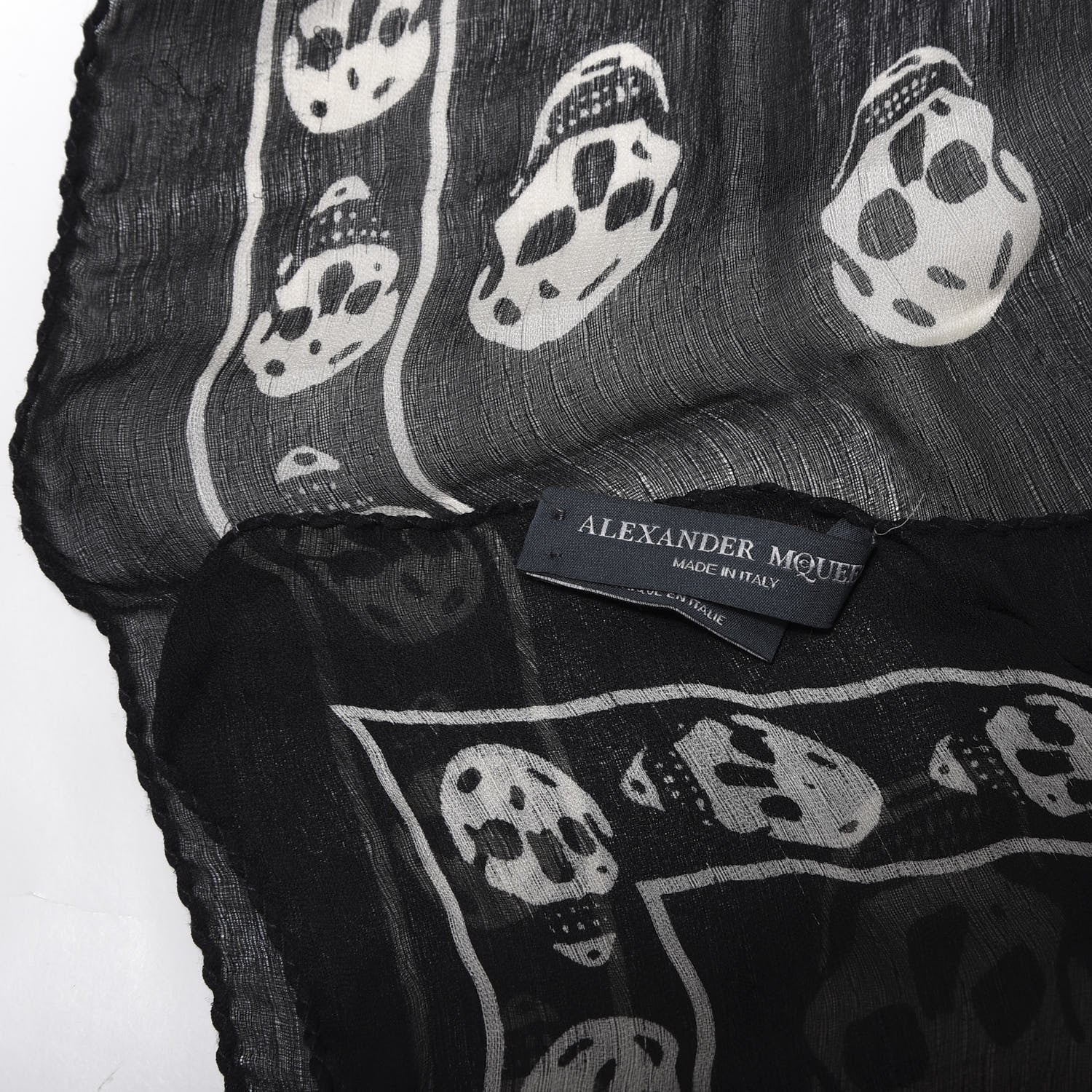 Alexander McQueen Modal Silk Skull Scarf Black White 2 of 6