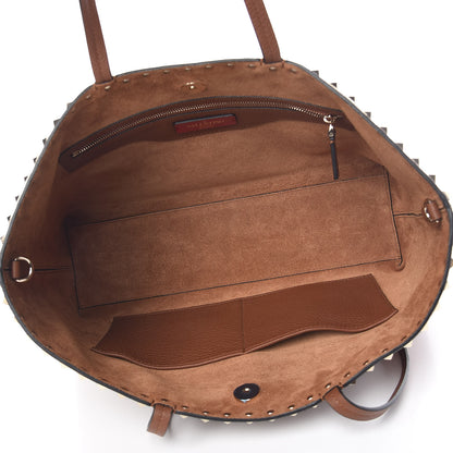 Valentino Garavani Grained Calfskin Small Rockstud Shoulder Tote Bright Cognac 5 of 10