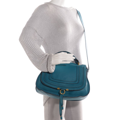 Chloe Calfskin Medium Marcie Top Handle Bag Laguna Blue 3 of 10