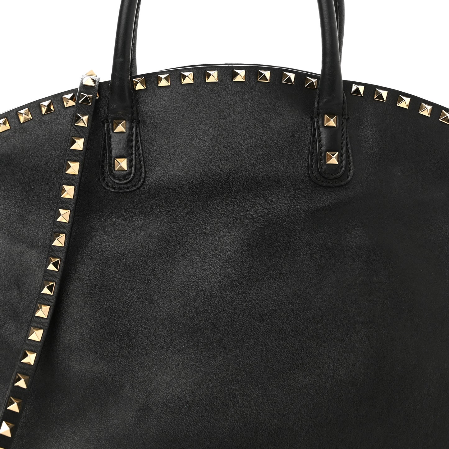 Vitello Rockstud Dome Shopper Black