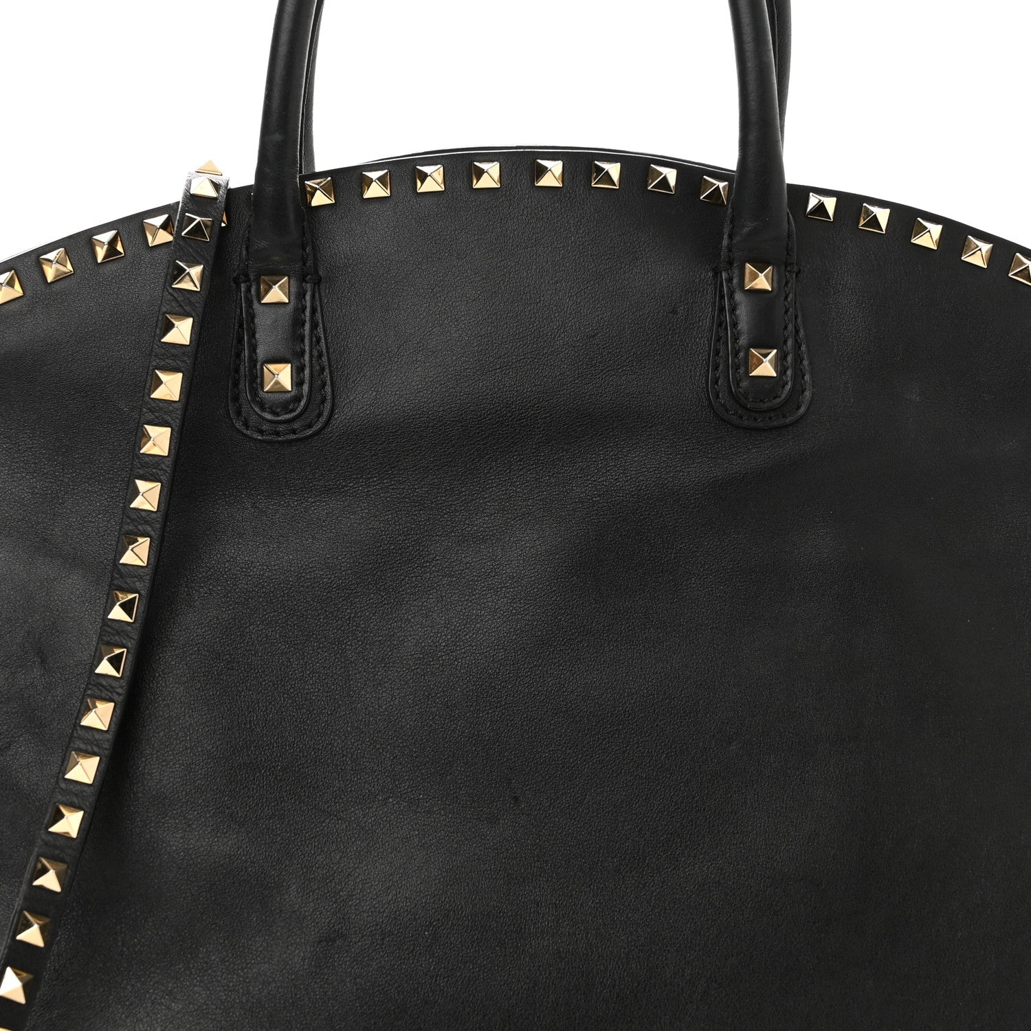 Valentino Garavani Vitello Rockstud Dome Shopper Black 7 of 14
