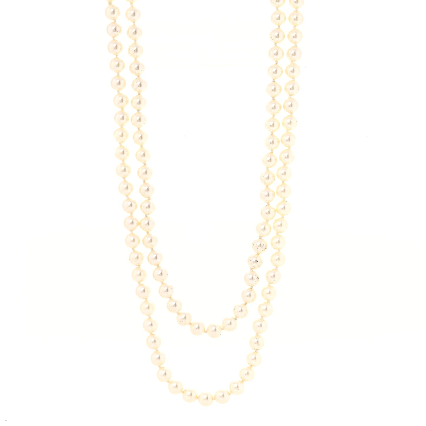 Pearl Chain CC Long Necklace Gold