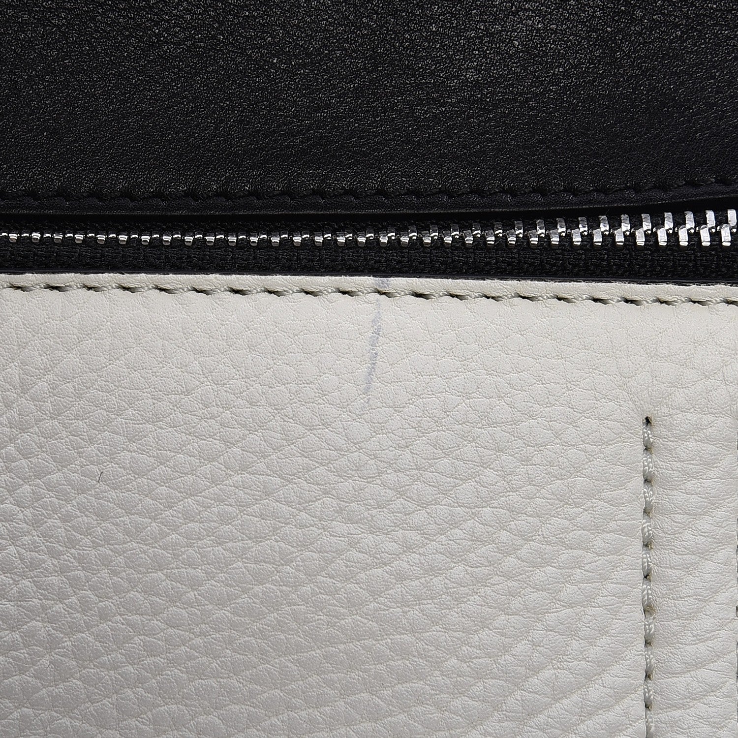 Celine Supple Calfskin Medium Bi-Color Edge Shoulder Bag Cream 8 of 10