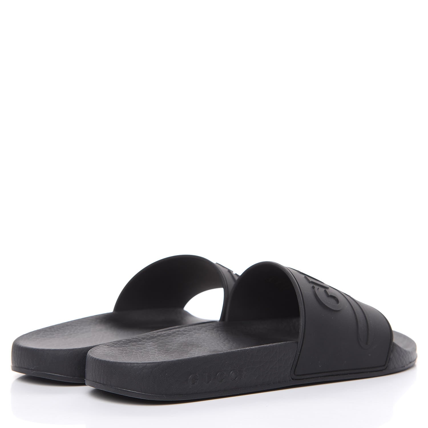 Gucci Rubber Womens Logo Slide Sandals 39 Black 4 of 7