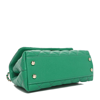 Chanel Caviar Quilted Mini Coco Handle Flap Green 4 of 10