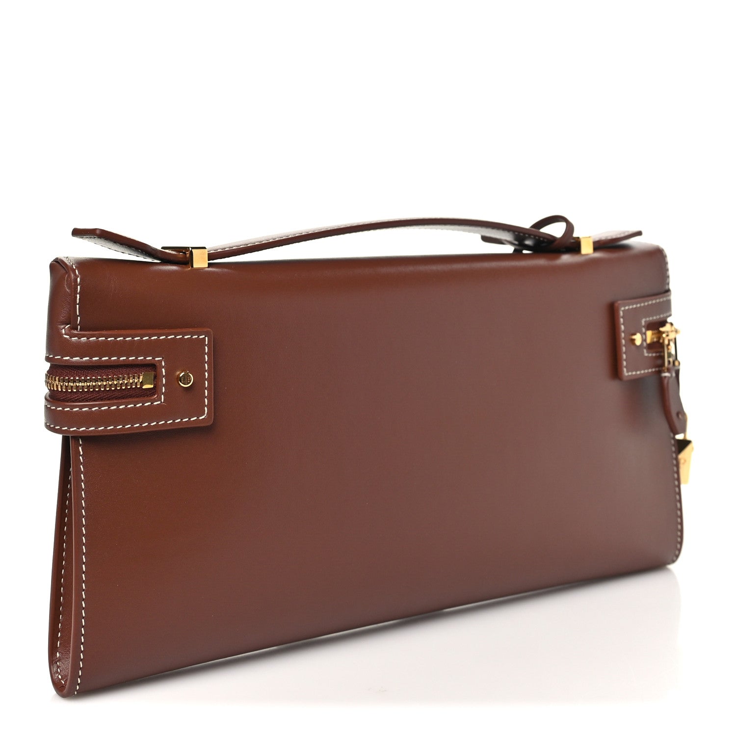 Loro Piana Smooth Calfskin Extra Clutch L29 Burnt Tan 4 of 10