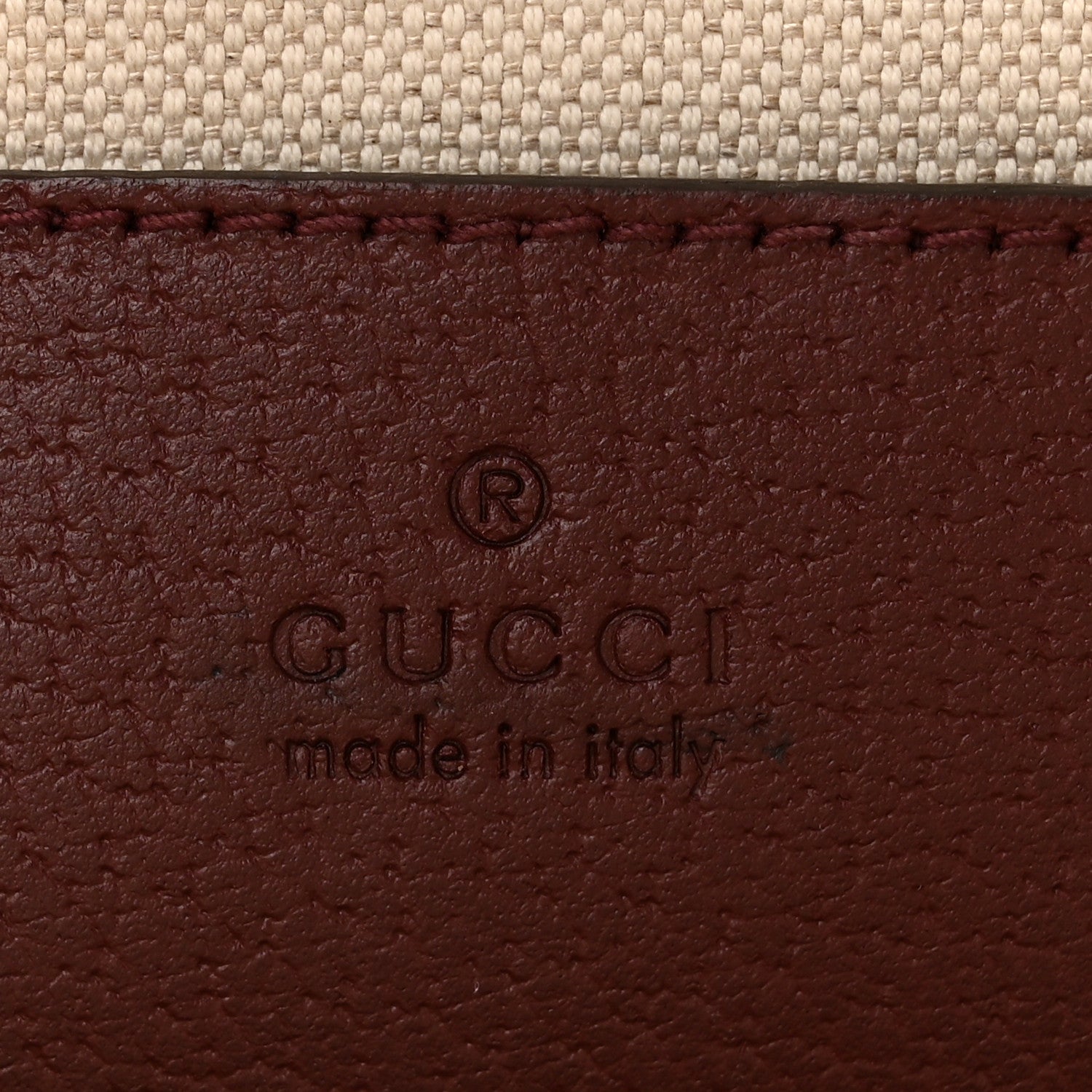 Gucci Monogram Textured Dollar Calfskin Mini Horsebit 1955 Top Handle Bag  Sahara Rubino Chardonnay 6 of 10