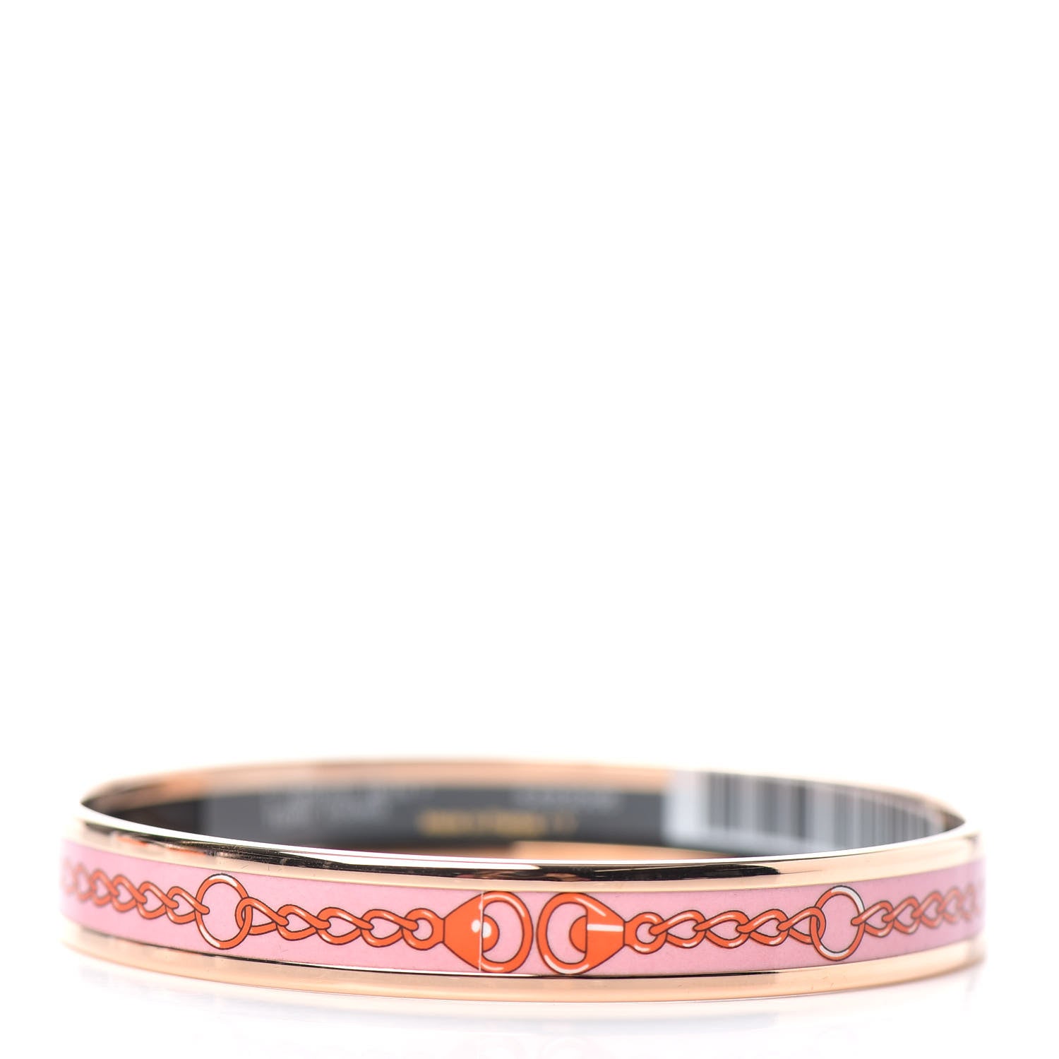 Hermes Enamel Printed Narrow L'Arriere Main Bracelet 70 Terre Orange 3 of 5