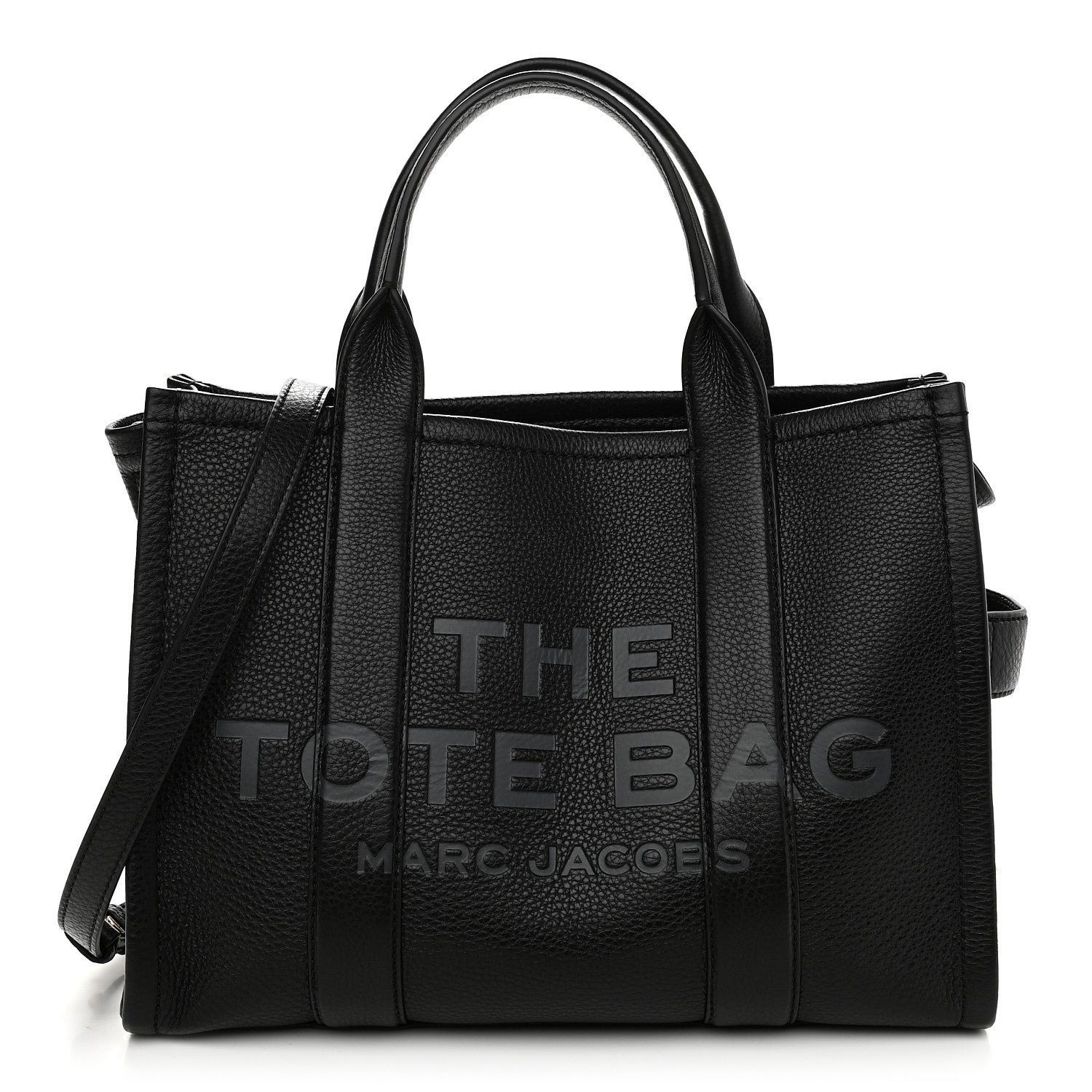 Marc Jacobs Grained Calfskin Medium The Tote Bag Black 1 of 7