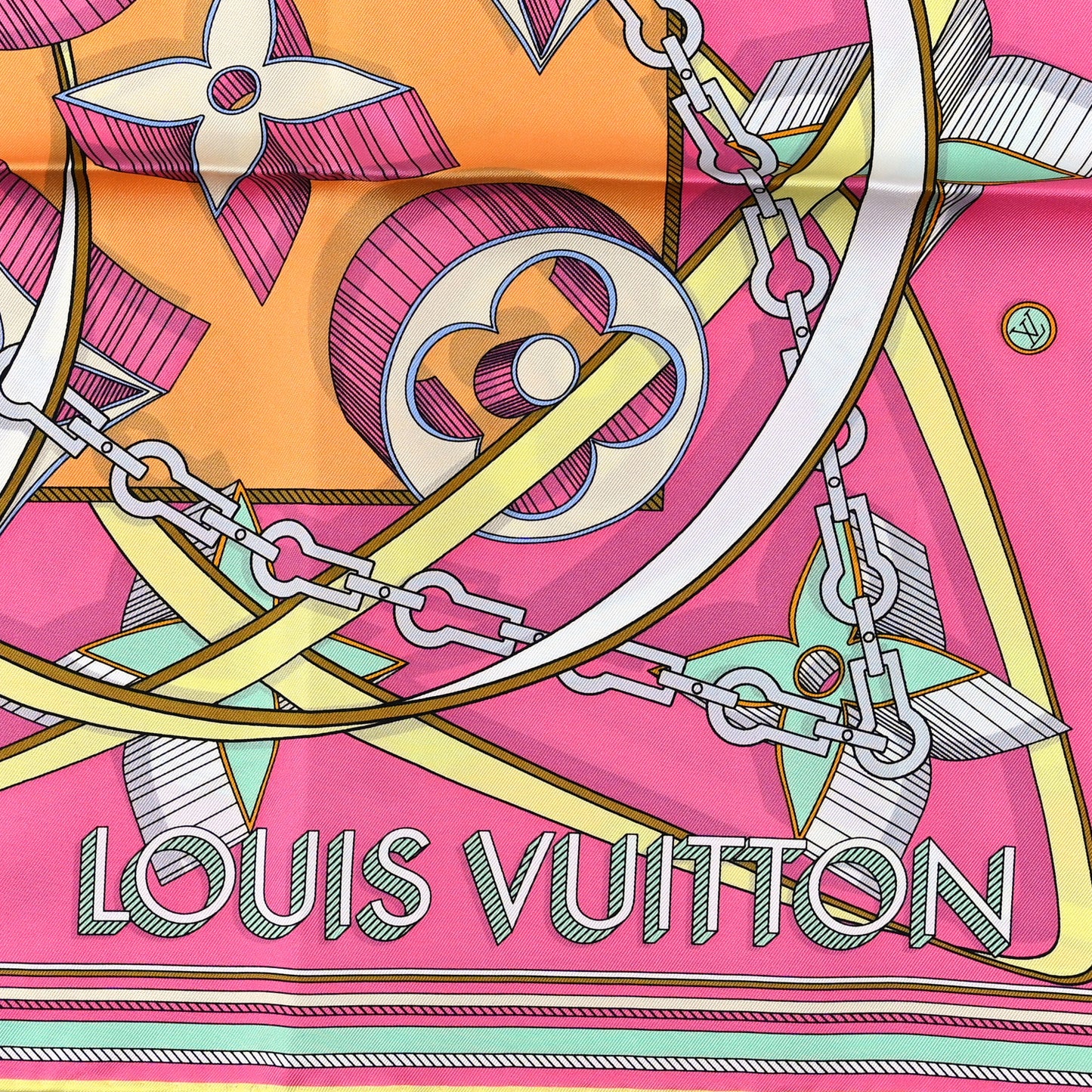 Silk Ultimate 3D Square 90 Scarf Pink