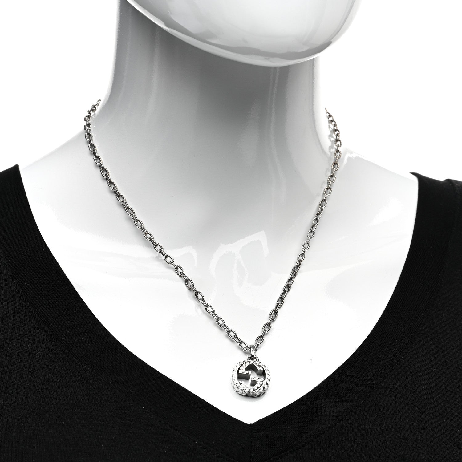 Gucci Sterling Silver Interlocking G Pendant Necklace 2 of 4