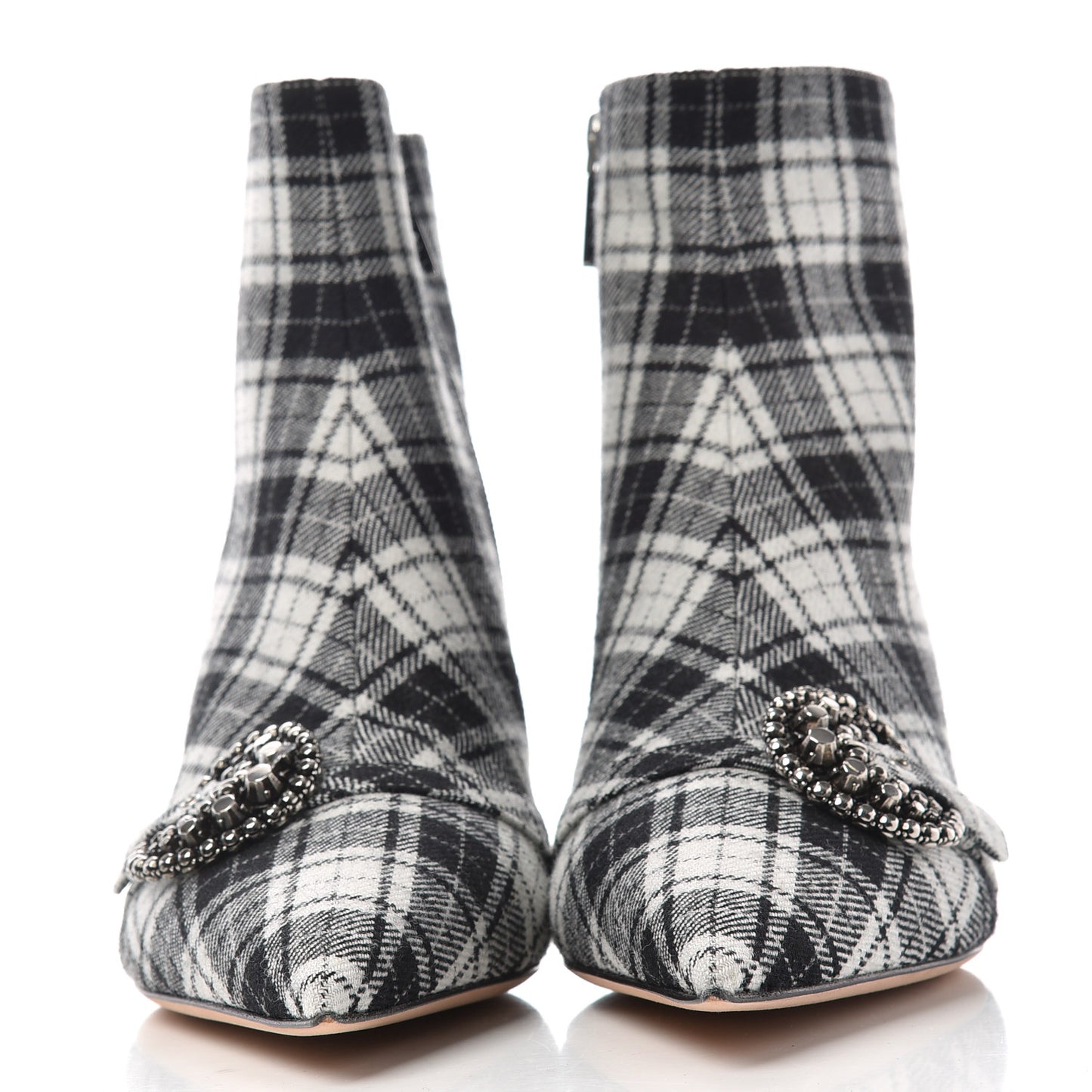 Canvas Tartan Gang Ankle Boots 40 Black