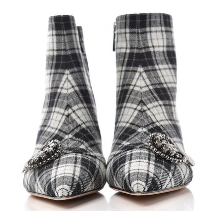 Christian Dior Canvas Tartan Gang Ankle Boots 40 Black 2 of 11