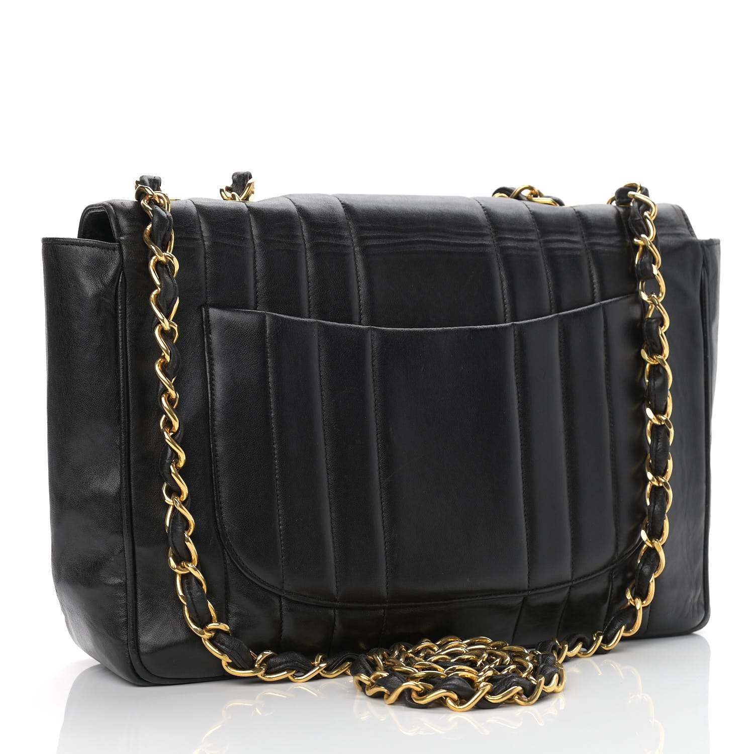 Chanel Lambskin Vertical Quilt Jumbo Single Flap Black 3 of 16