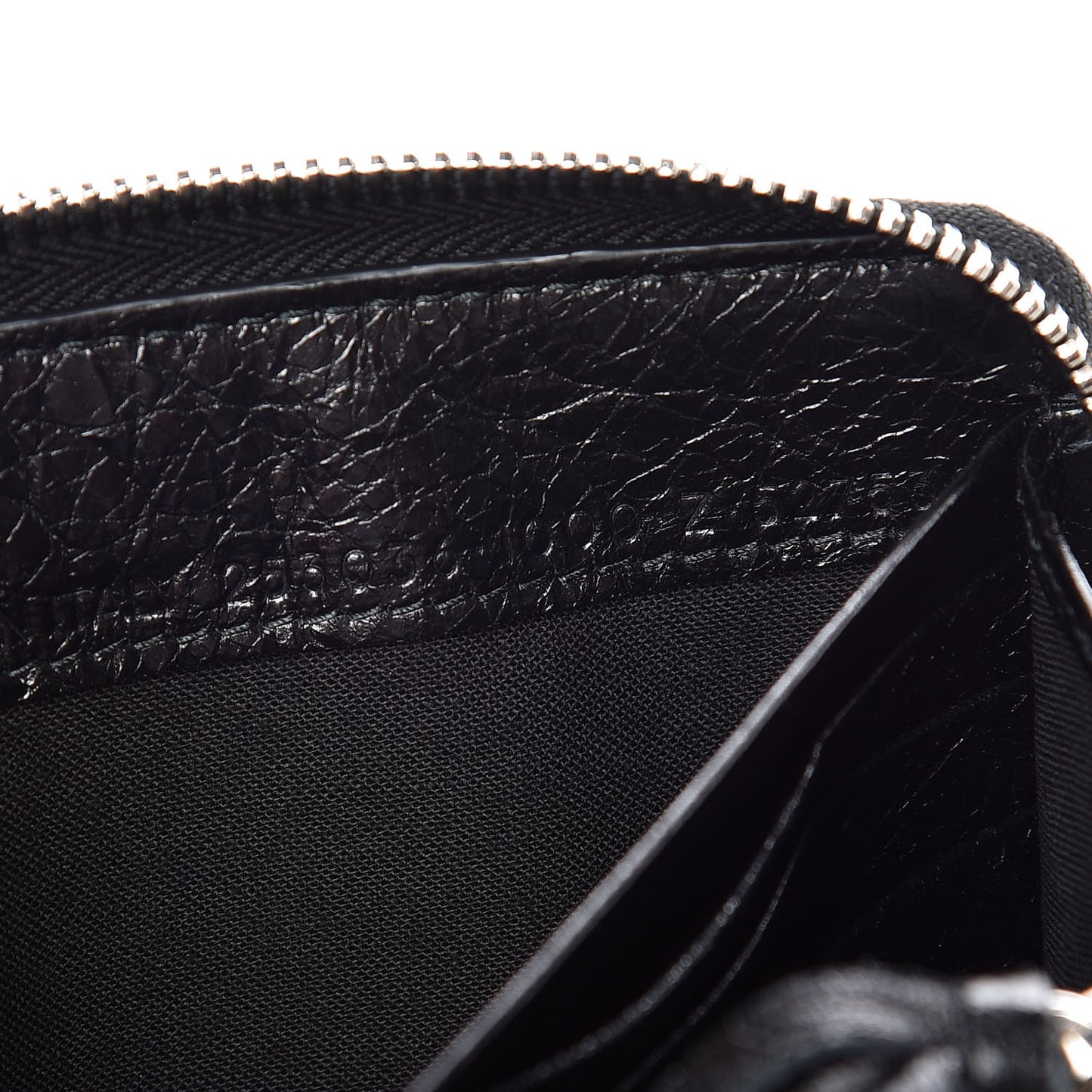 Agneau Classic Silver Hardware Continental Zip Around Wallet Black