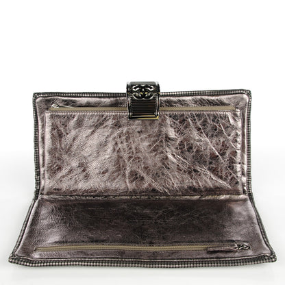 Chanel Perforated Lambskin CC Clutch Metallic Dark Grey 5 of 7