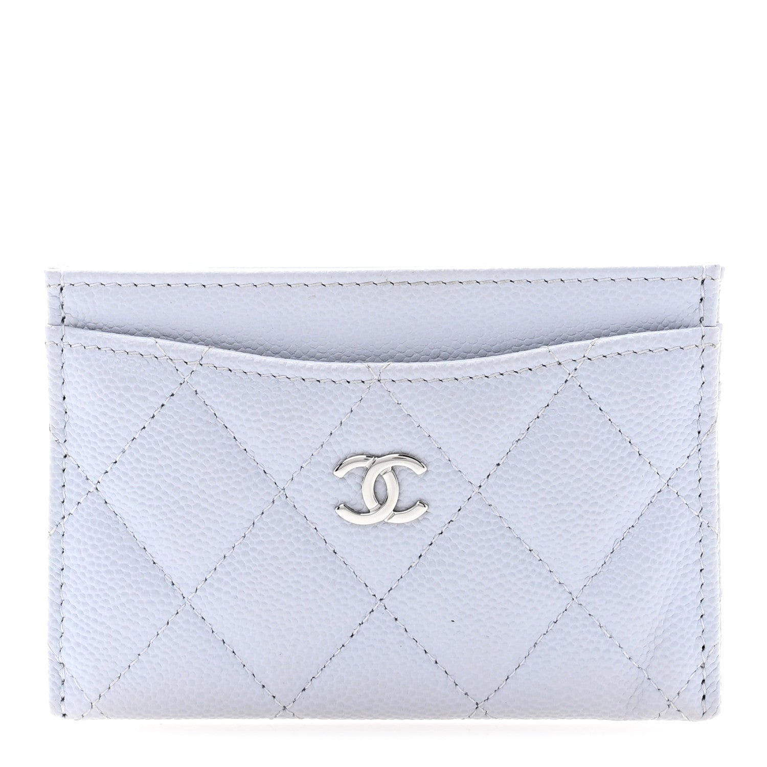 Chanel Caviar Quilted Card Holder Light Grey 1 of 9
