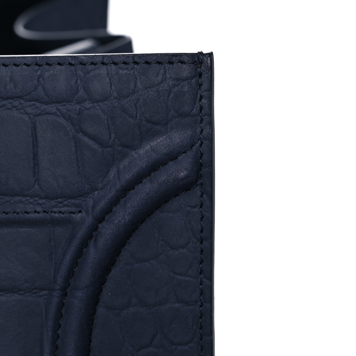 Celine Crocodile Embossed Calfskin Medium Phantom Luggage Navy Blue 22 of 24