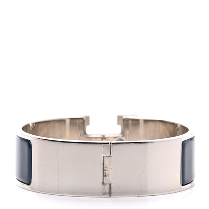 Hermes Enamel Wide Clic Clac H Bracelet GM Bleu Nuit 3 of 4