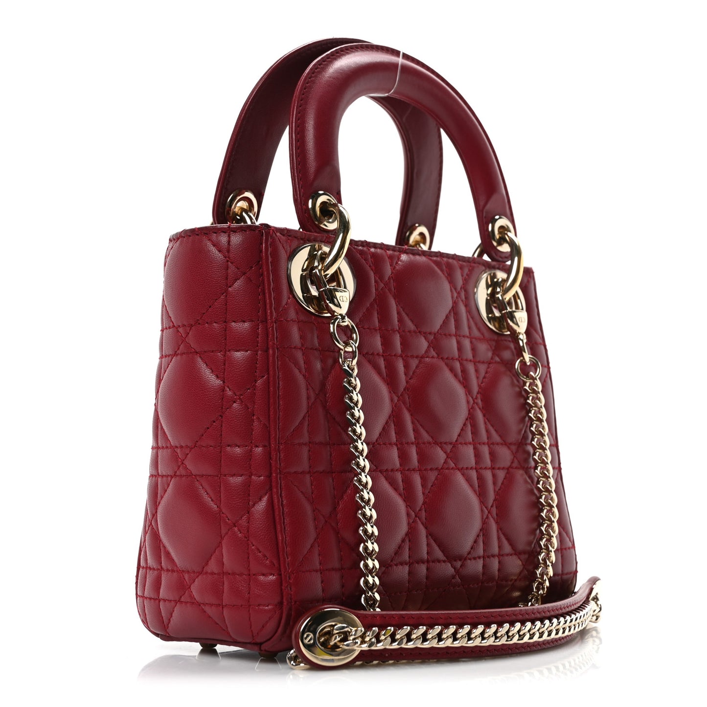 Lambskin Cannage Mini Lady Dior Red