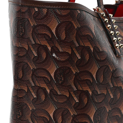 Christian Louboutin Toile Monogram Calfskin Printed Spikes East West Cabata Tote Bizon 12 of 13