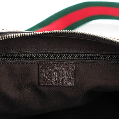 Gucci Monogram Web Medium Half Moon Hobo Dark Brown 6 of 7