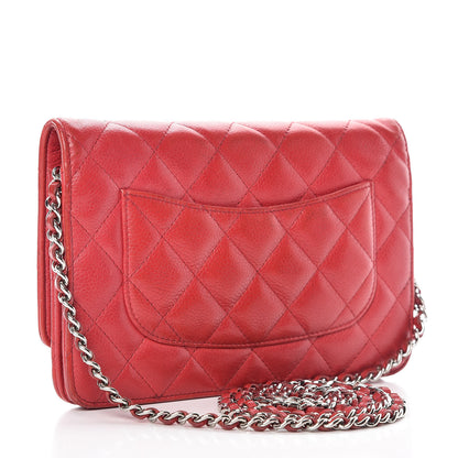 Chanel Caviar Quilted Wallet on Chain WOC Red 3 of 18