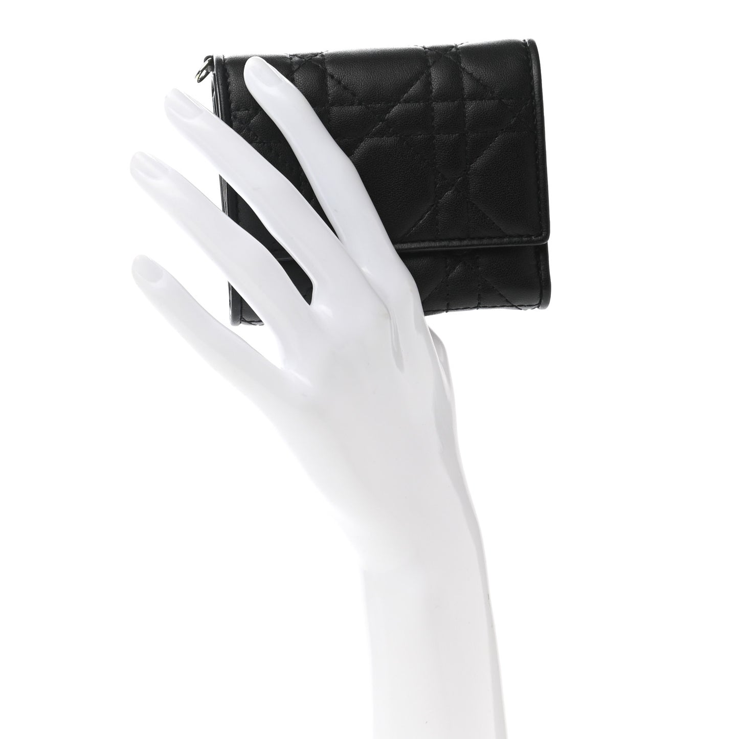 Lambskin Cannage Lady Dior Lotus Wallet Black