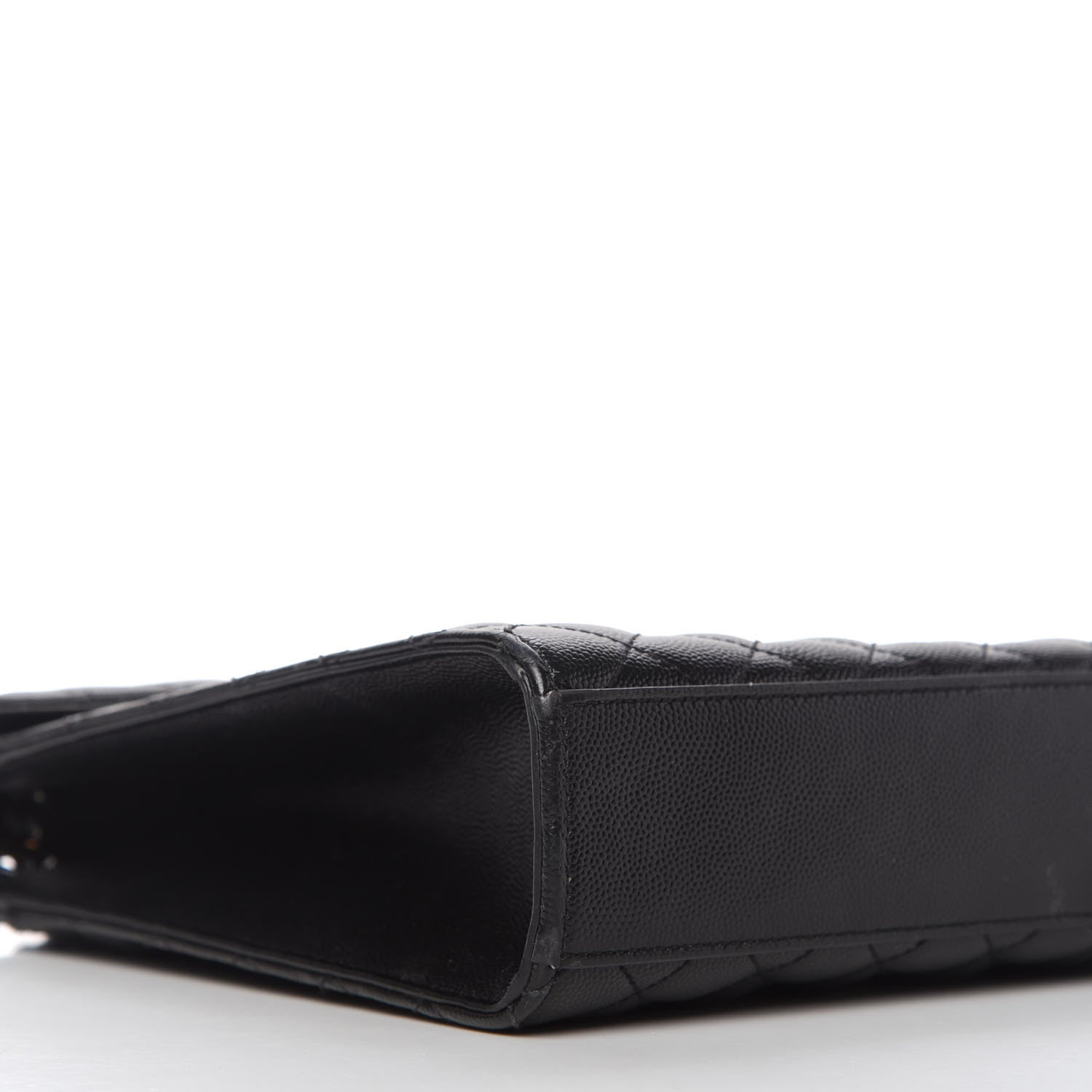 Saint Laurent Grain De Poudre Textured Mixed Matelasse Large Triquilt Monogram Monochrome Satchel Black 6 of 11