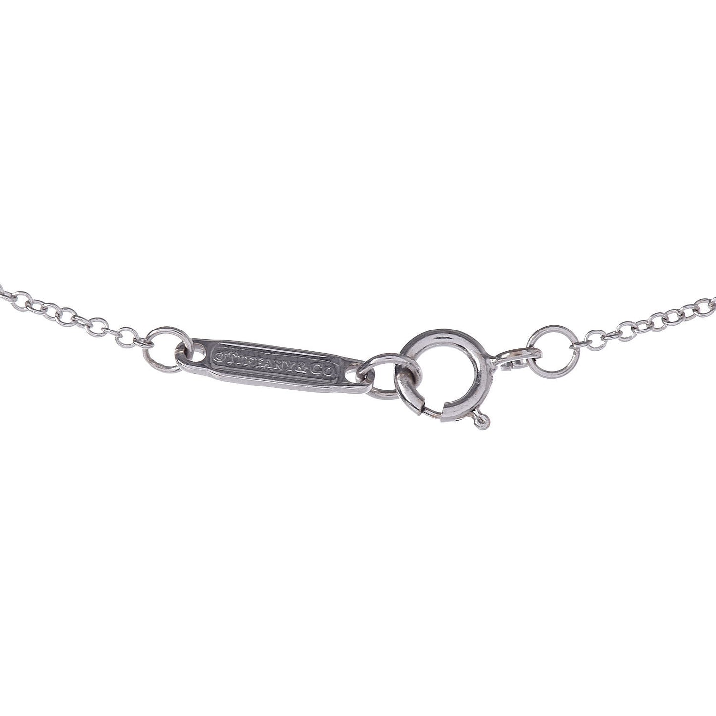 18K White Gold Diamond Small T Smile Pendant Necklace