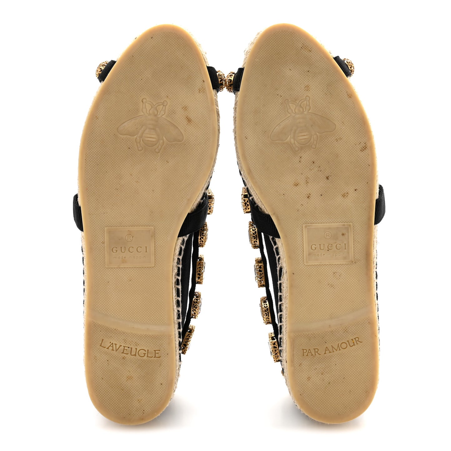 Canvas Crystal Embellished Espadrilles 39 Black