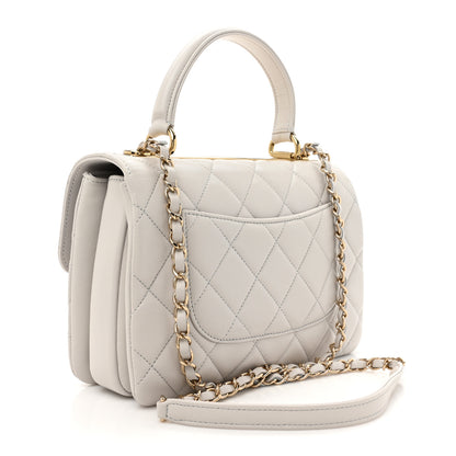 Chanel Lambskin Quilted Small Trendy CC Dual Handle Flap Bag Light Grey 3 of 12