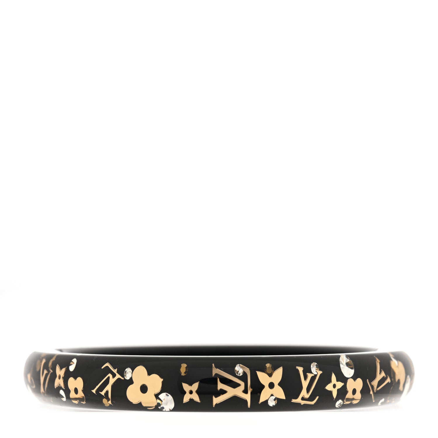 Louis Vuitton Resin Swarovski Small Inclusion Bracelet PM Black 1 of 5