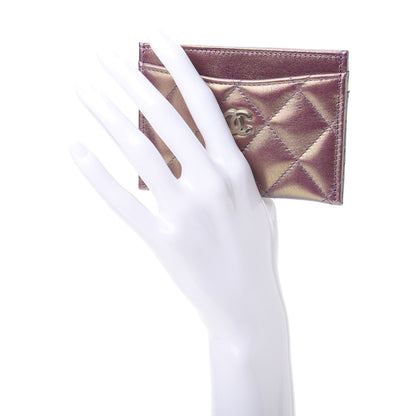 Chanel Metallic Lambskin Quilted Card Holder Purple 2 of 9