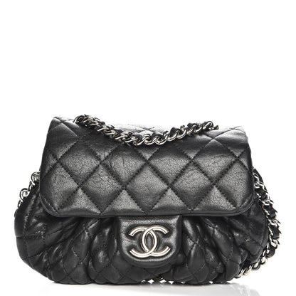 Chanel Washed Lambskin Quilted Mini Chain Around Flap Black 1 of 7