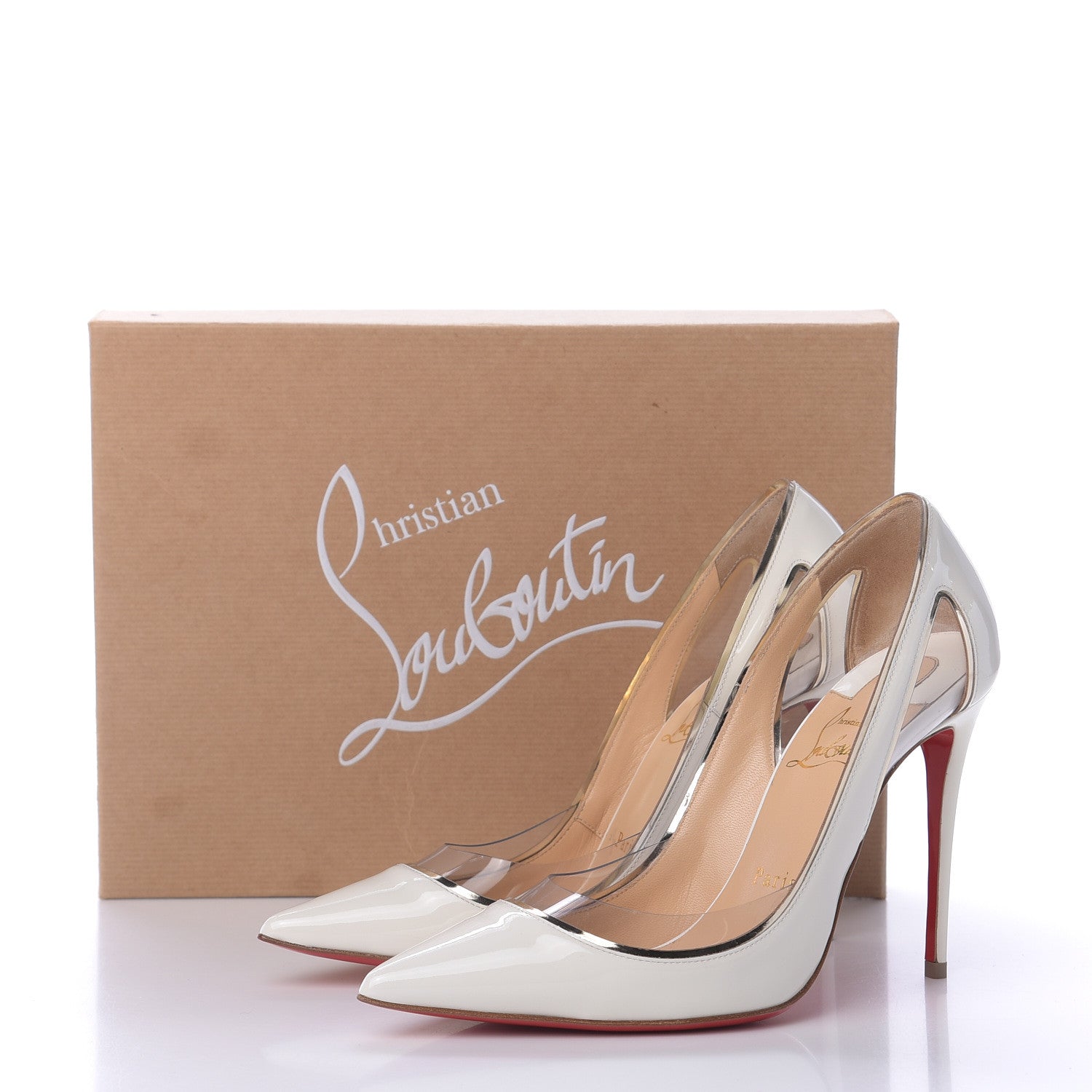 Christian Louboutin Patent PVC Specchio Cosmo 554 100 Pumps 36.5 Snow 8 of 8