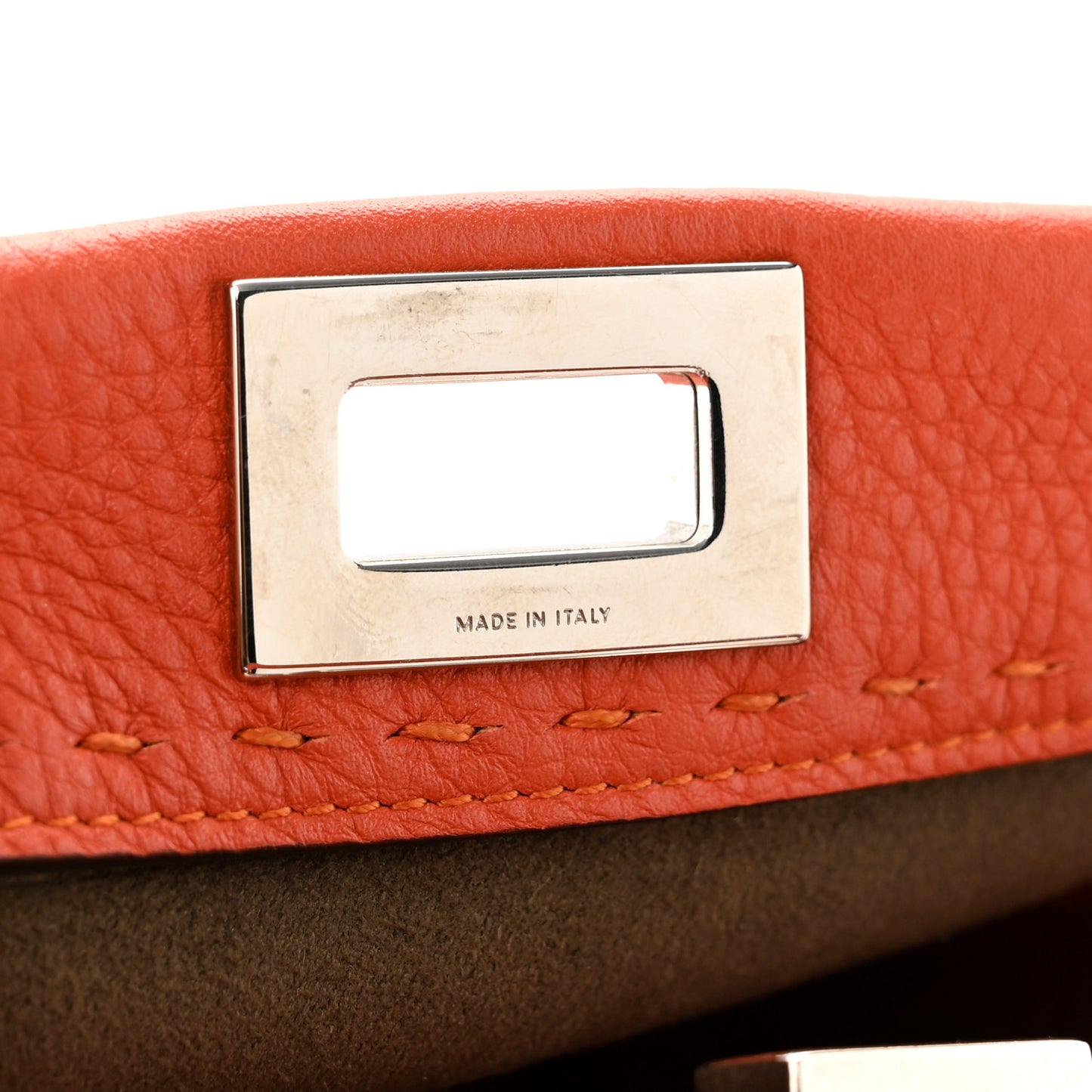 Cuoio Romano Selleria Mini Peekaboo Iconic Satchel Dark Orange