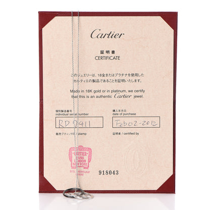 Cartier 18K White Gold Platinum Black Ceramic Diamond Trinity Pendant Necklace 7 of 7