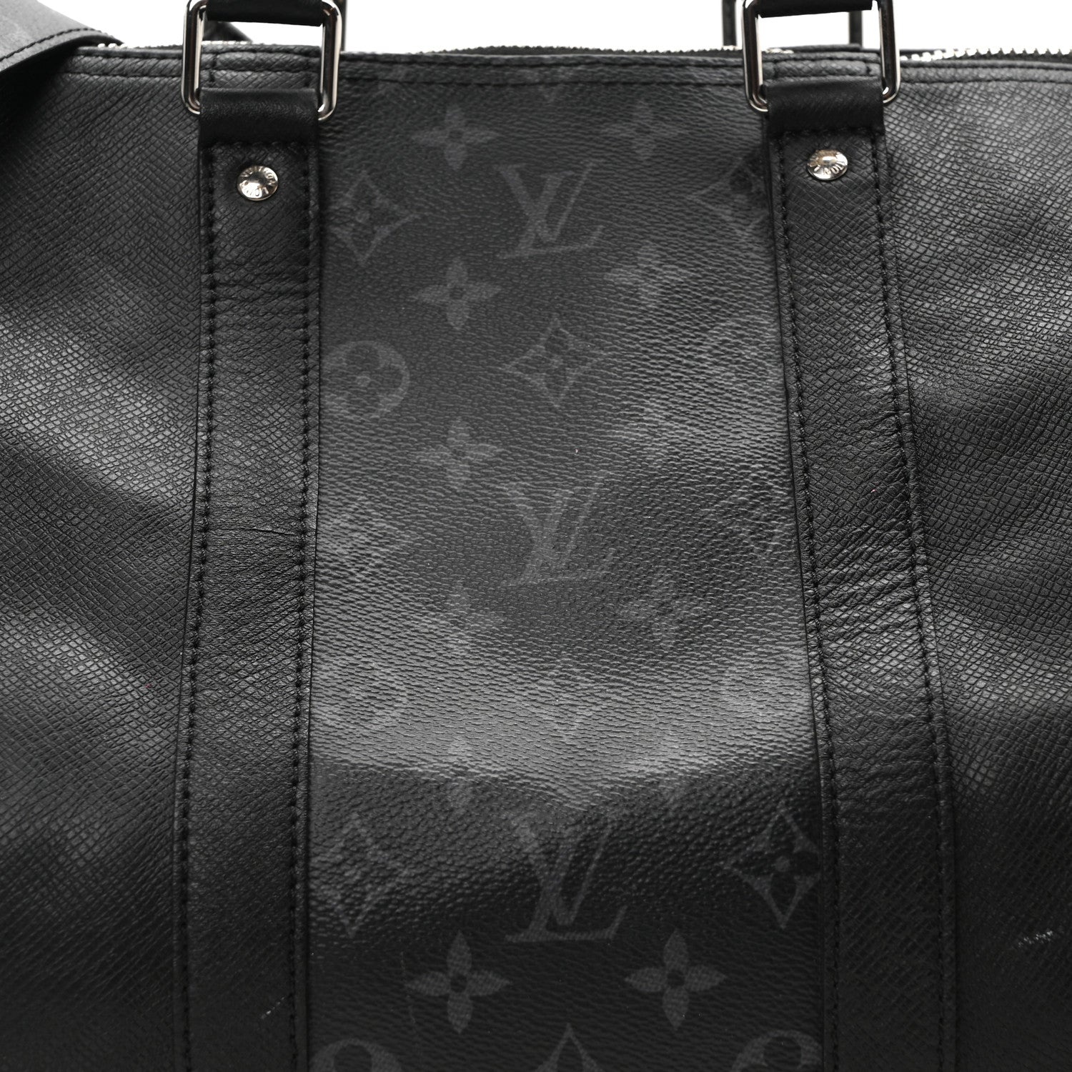 Louis Vuitton Taiga Monogram Eclipse Keepall Bandouliere 50 Black 7 of 9