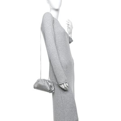 Bottega Veneta Metallic Fabric Bubble Wrap The Mini Pouch Silver 2 of 11