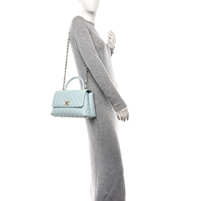 Chanel Caviar Quilted Small Coco Handle Flap Light Blue 2 of 10