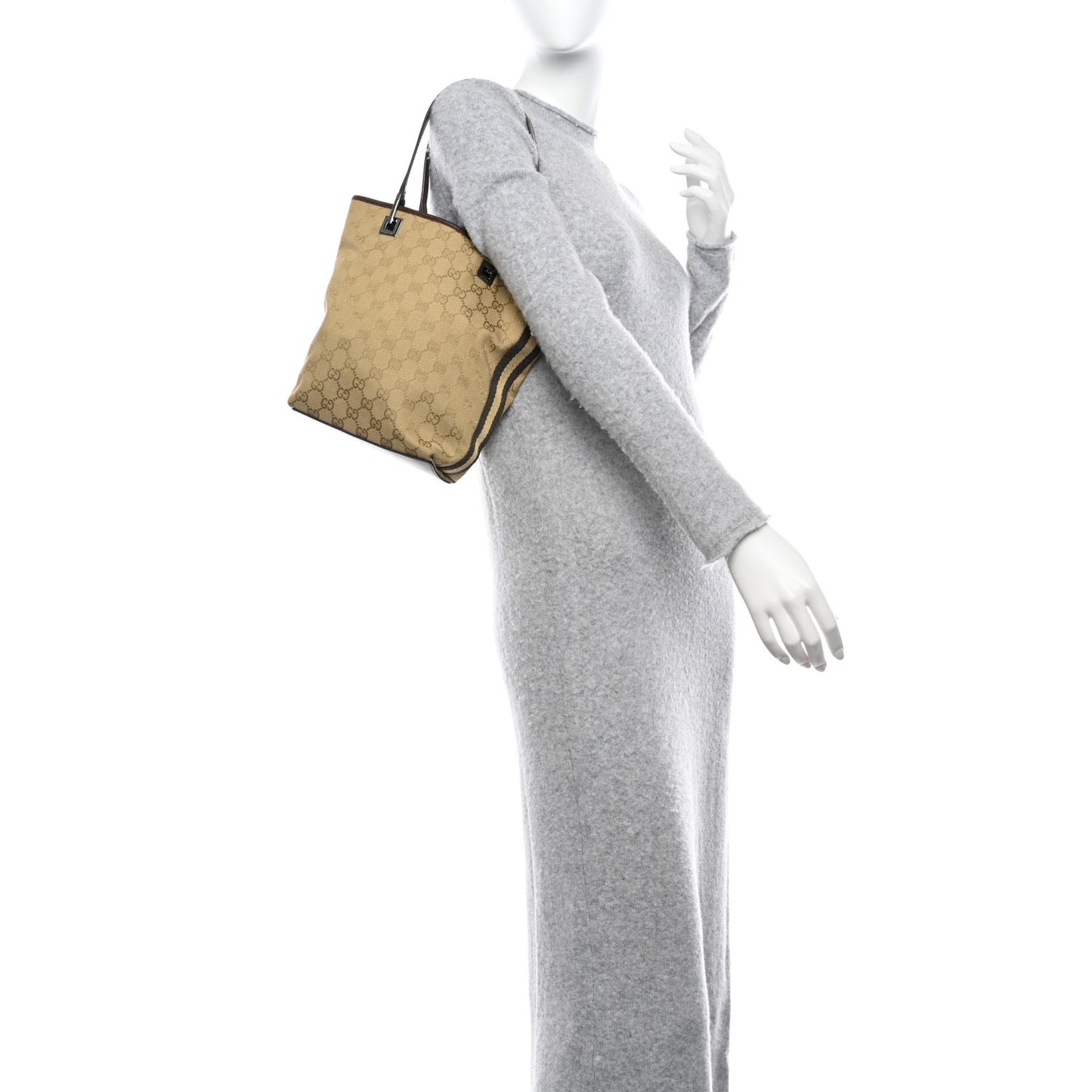 Monogram Small Bucket Tote Beige Dark Brown