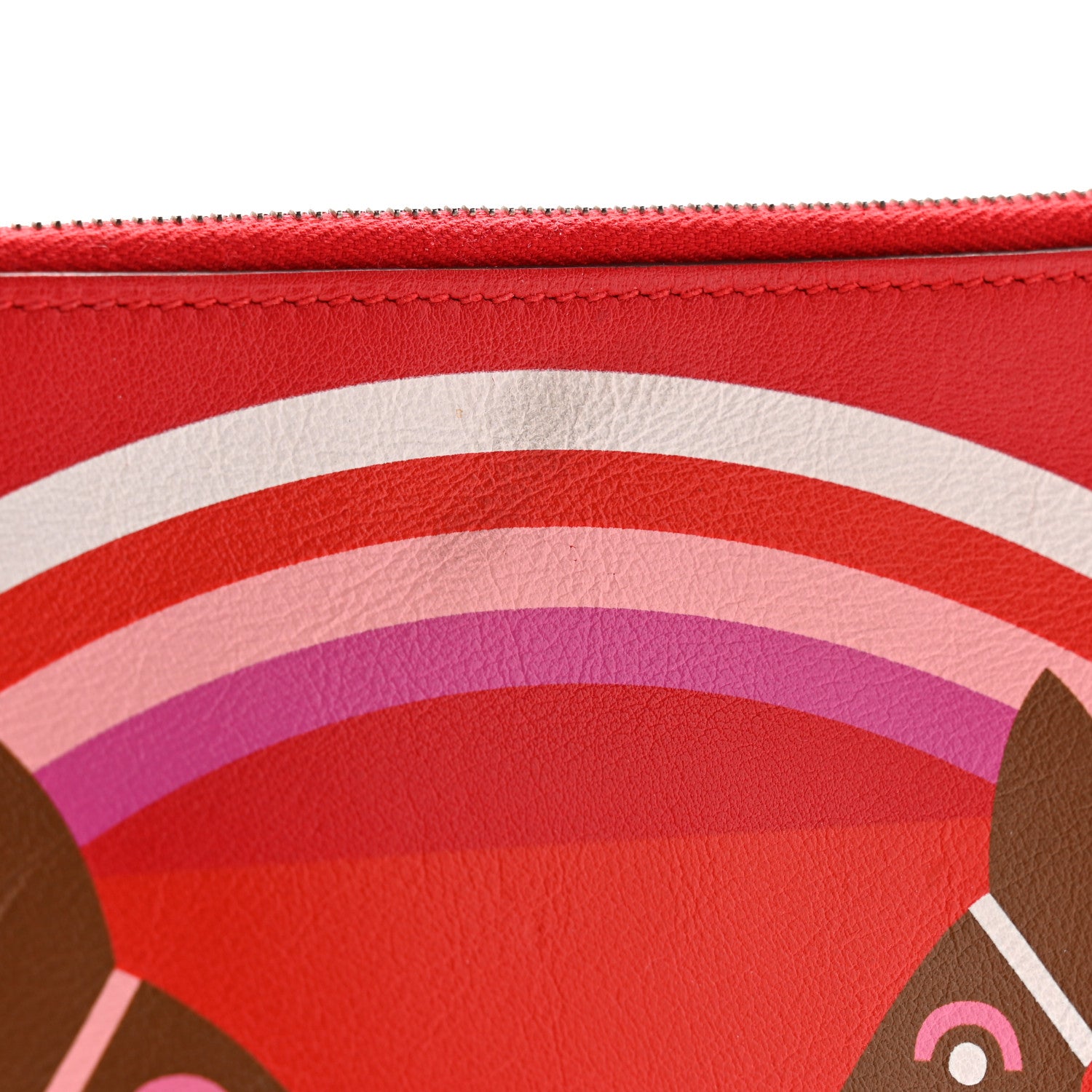Hermes Swift Printed Rainbow Love Carre Long Pocket Pouch Rouge Coeur Alezan 13 of 13