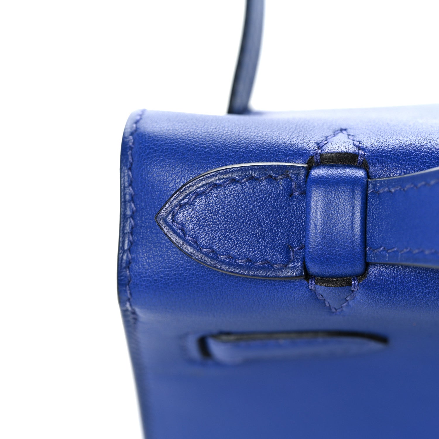 Hermes Swift Kelly Pochette Clutch Bleu Electrique 12 of 28