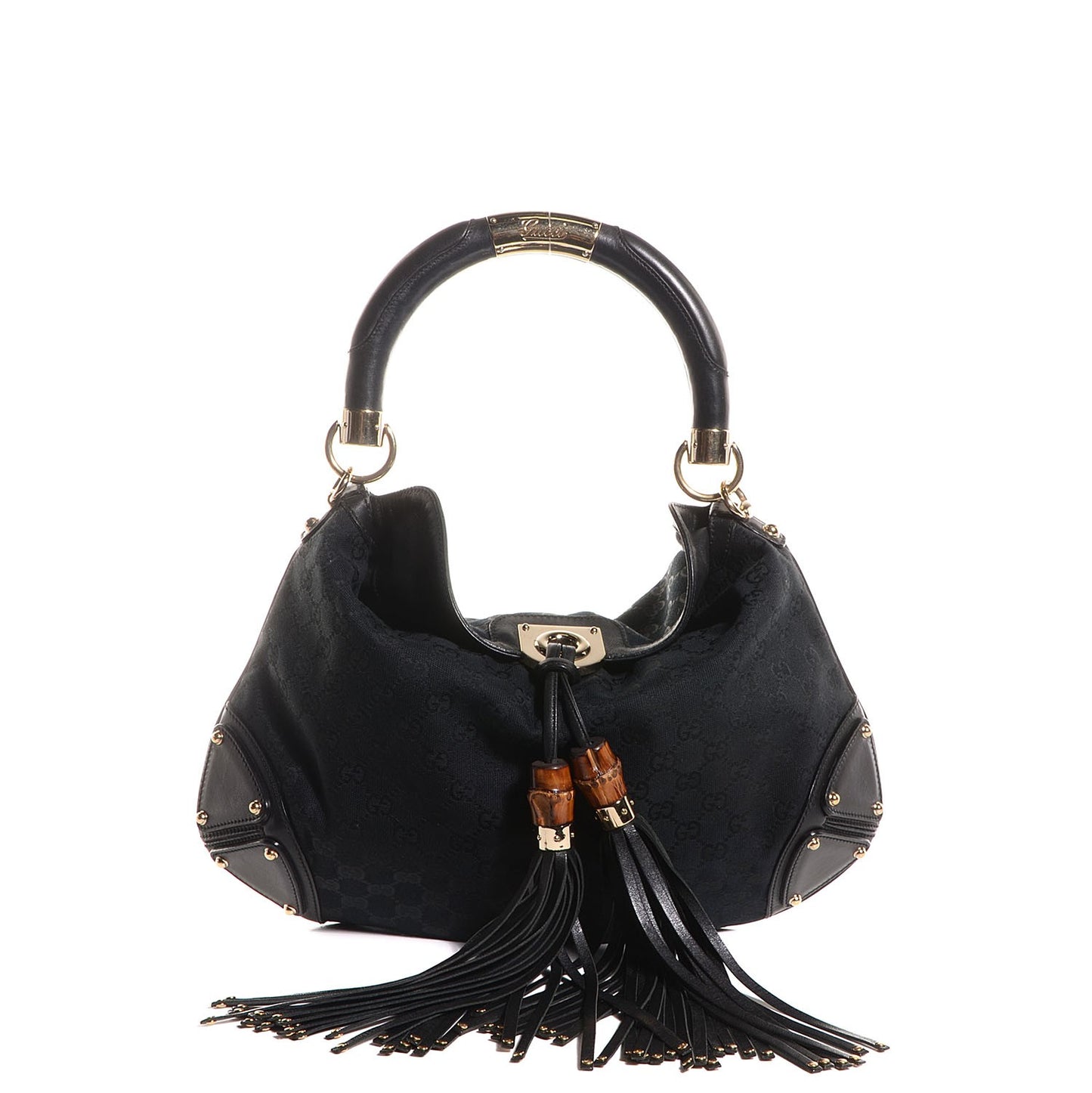 Monogram Medium Indy Top Handle Hobo Black