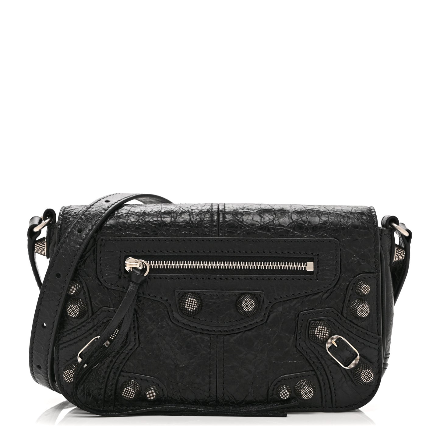 Agneau Arena Silver XS Le Cagole Flap Bag Black