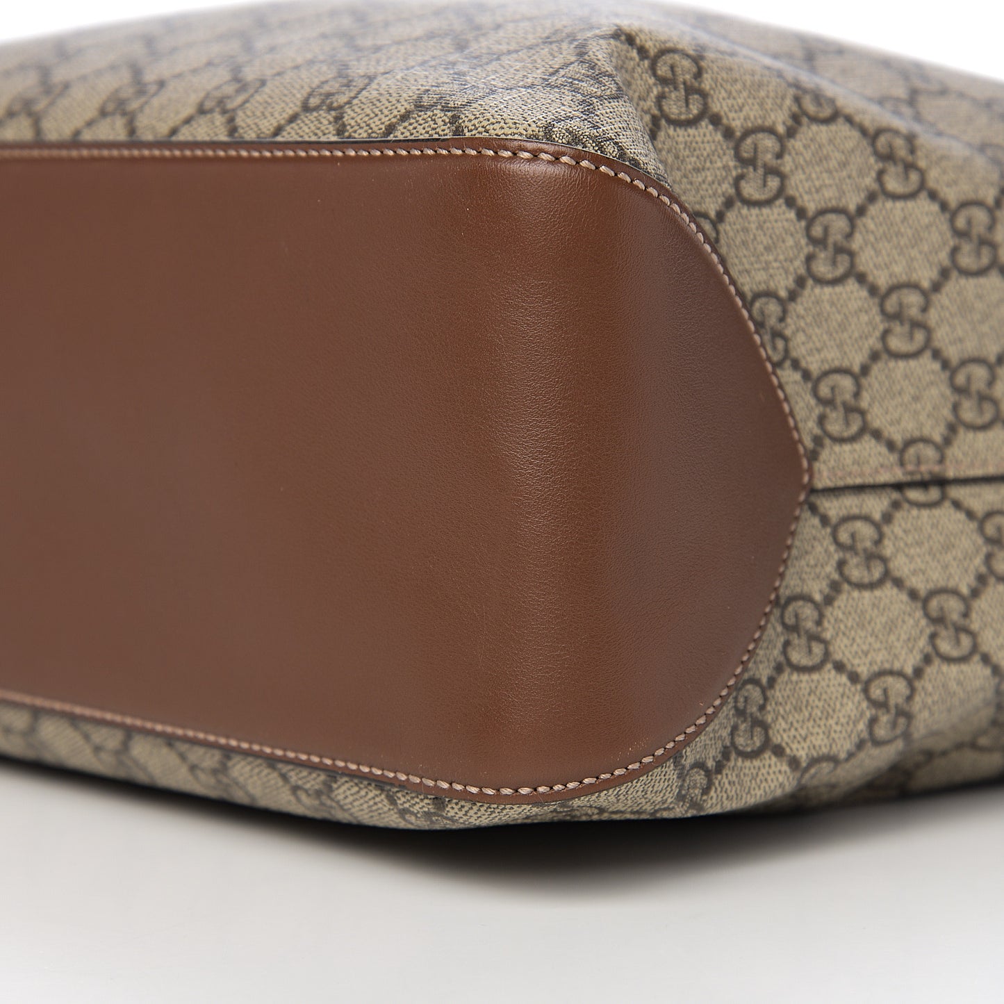 GG Supreme Monogram Large Linea A Hobo Light Brown