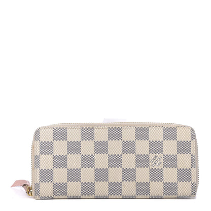 Louis Vuitton Damier Azur Clemence Wallet Rose Ballerine 1 of 9